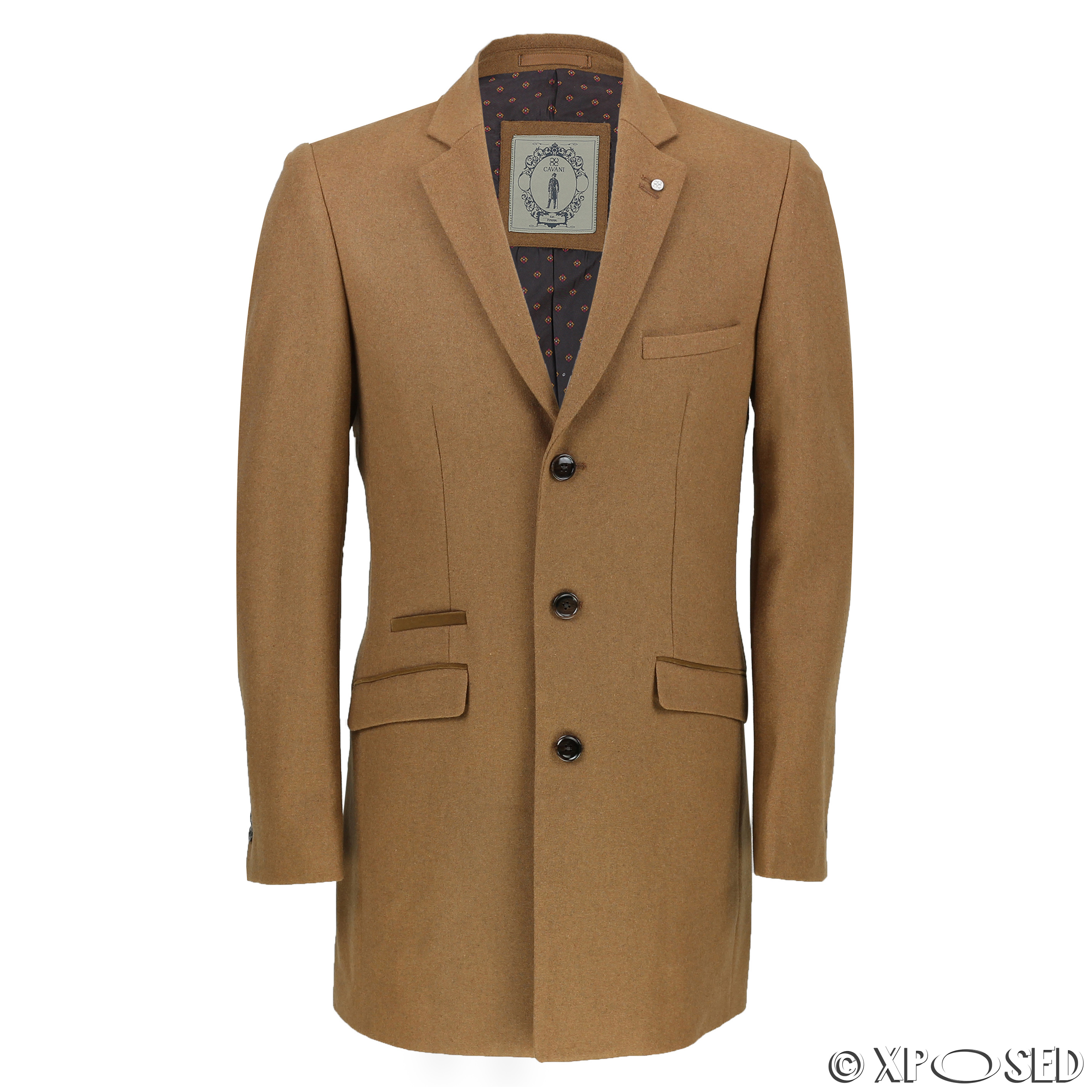 Mens Vintage Wool 3/4 Long Overcoat Tweed Crombie Winter Jacket ...